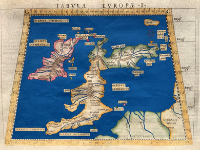 Groot Brittannië Ierland British Isles Great Britain Ireland Ptolemy map - Girolamo Ruscelli / Claudius Ptolemaeüs - 1561