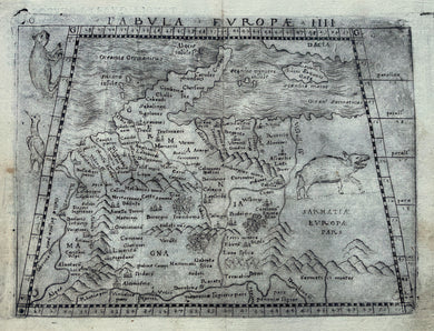 Duitsland Nederlanden Germany Baltics Ptolemy map - Giacomo Gastaldi / Claudius Ptolemaeüs - 1548