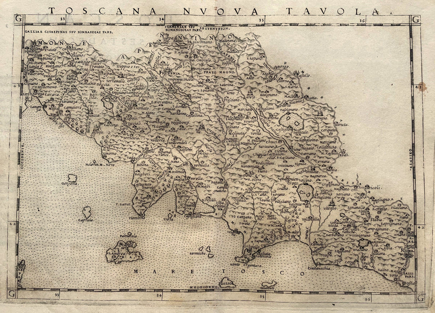 Italië Toscane Italy Tuscany - Girolamo Ruscelli - 1561