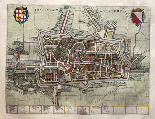 Utrecht Stadsplattegrond in vogelvluchtperspectief - J Blaeu - 1649