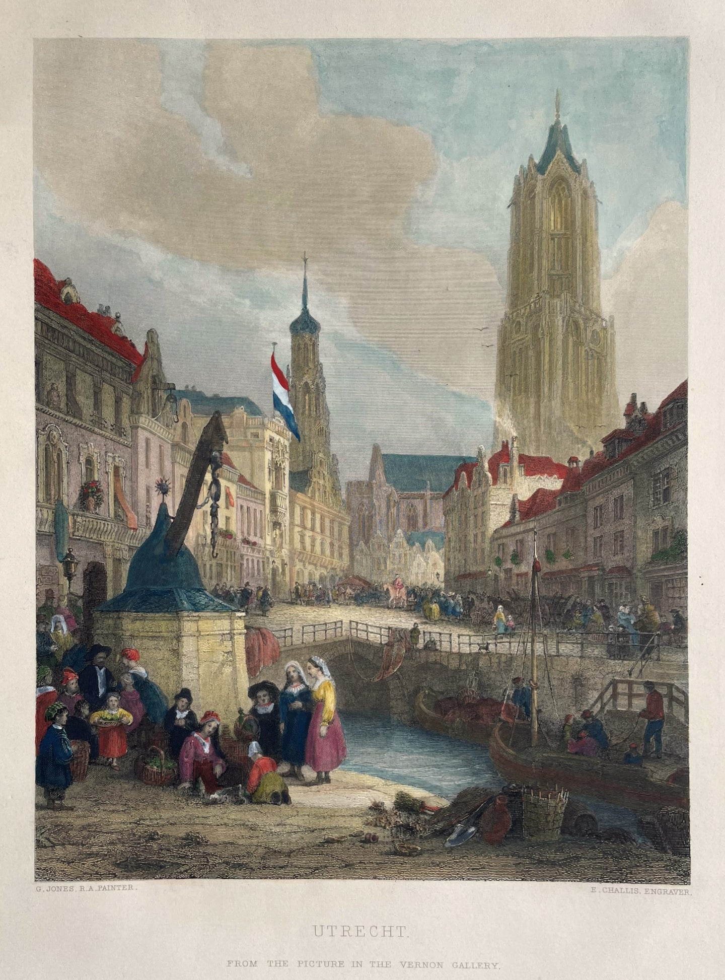 Utrecht Oudegracht Domtoren - George Jones / Ebenezer Challis - 1853