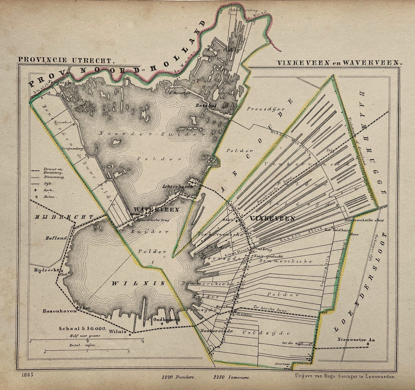 Vinkeveen en Waverveen - Kuijper/Suringar - 1865