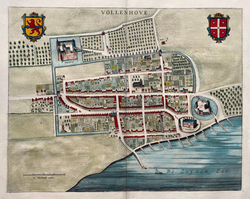 Vollenhove Stadsplattegrond in vogelvluchtperspectief - J Blaeu - 1649