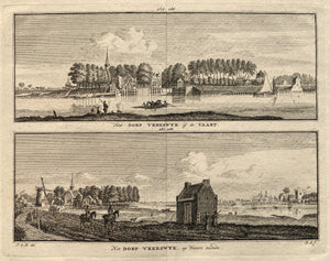 Vreeswijk Nieuwegein Twee gezichten op een blad - H Spilman - ca. 1750