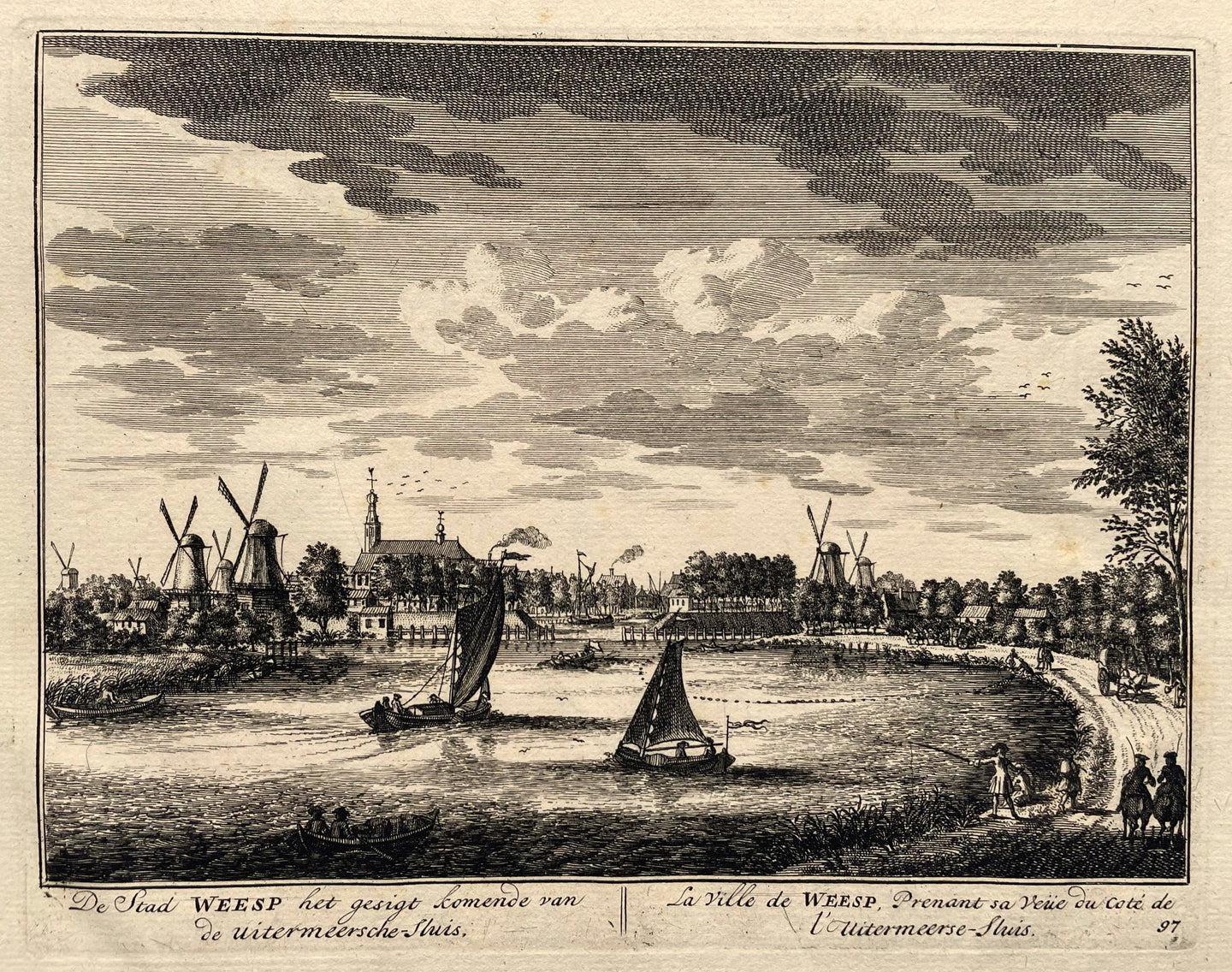 Weesp Gezicht op de stad - D Stoopendaal - 1719