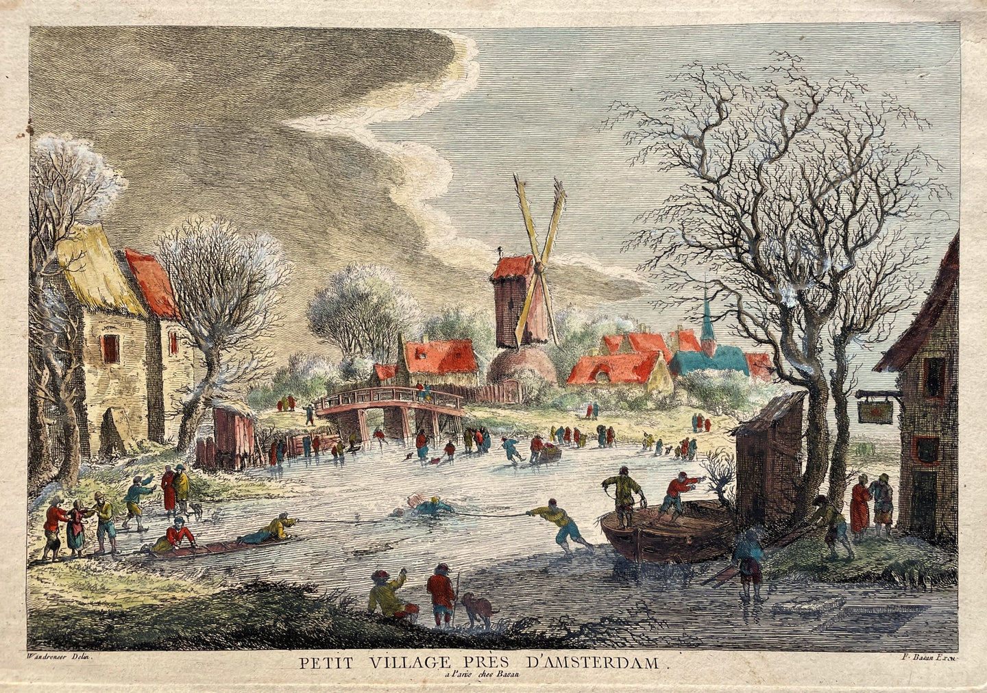 Amsterdam Wintergezicht nabij Amsterdam - Basan - circa 1770