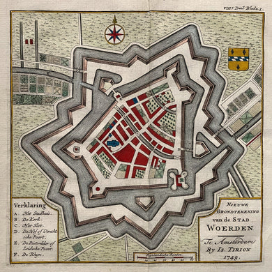 Woerden Stadsplattegrond - I Tirion - 1749