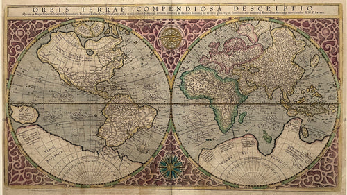 Wereld World - R Mercator 1587 / J Hondius - 1628