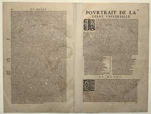 Wereld World - R Mercator 1587 / J Hondius - 1628