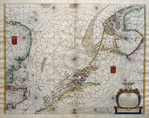 Nederlandse en Vlaamse kust Noordzee Engelse oostkust zeekaart - J van Loon - circa 1662