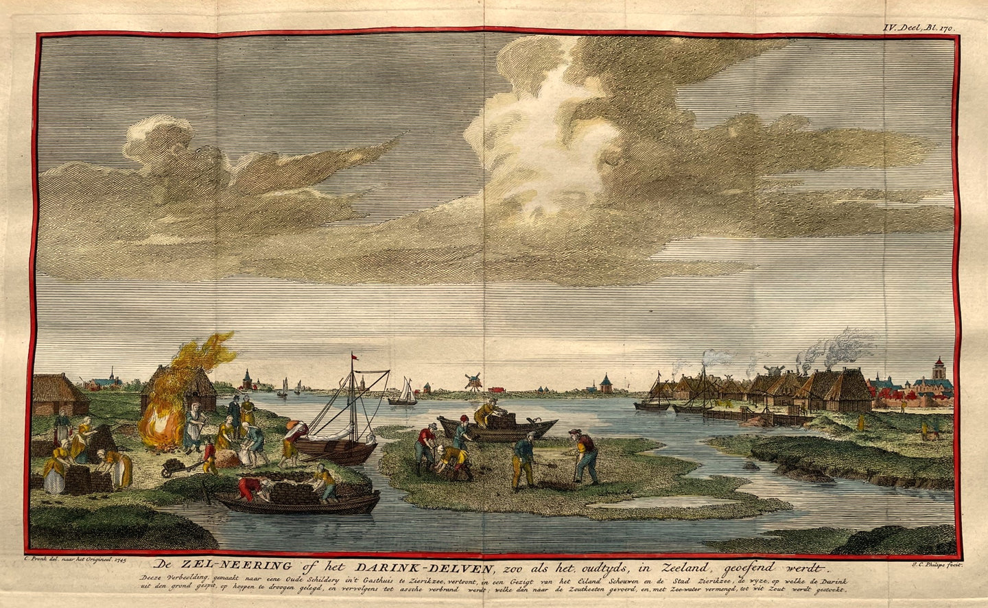 Zierikzee Zoutwinning bij Zierikzee - JC Philips - circa 1746