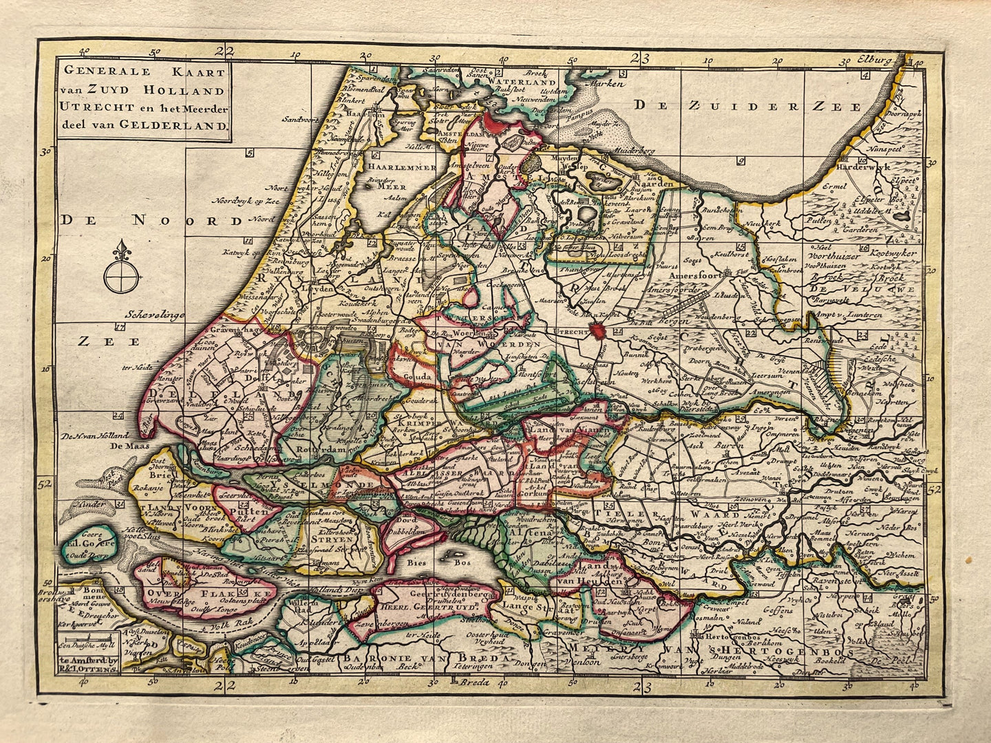 Zuid-Holland Utrecht - Reinier & Josua Ottens - circa 1740