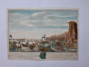 Den Haag Wintergezicht IJsvermaak te 's Gravenhage - HF Scheurleer - 1757