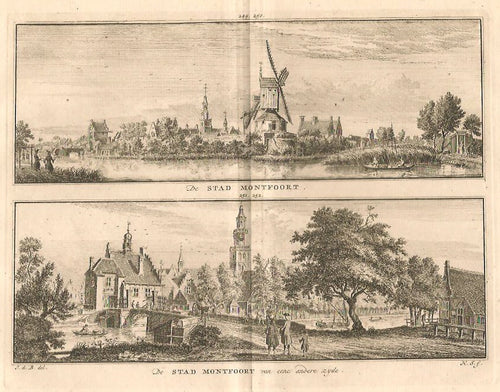 MONTFOORT Twee gezichten op een blad - H Spilman - ca. 1750