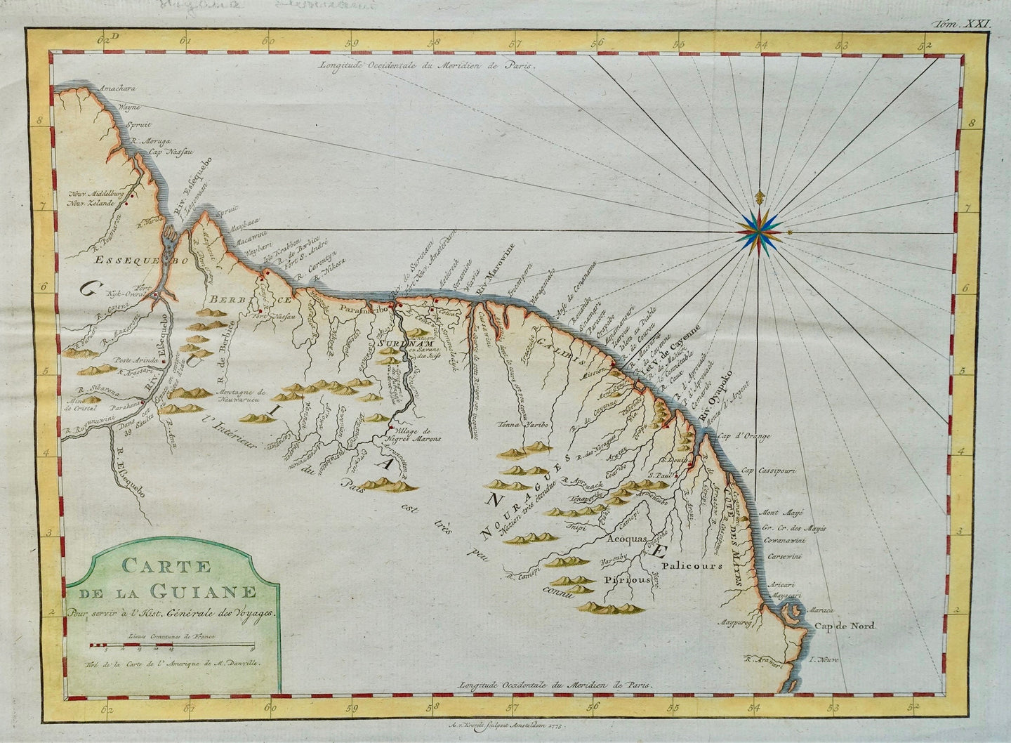 Guyana, Suriname, Frans-Guyana - JN Bellin / A van Krevelt - 1773