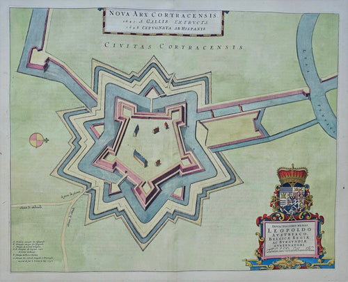 België Kortrijk Belgium Vestingplattegrond - J Blaeu - 1649